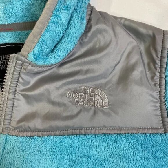 The North Face Girls Oso Hoodie Jacket Full Zip Fleece Pockets Aqua Blue Size L - Picture 3 of 12